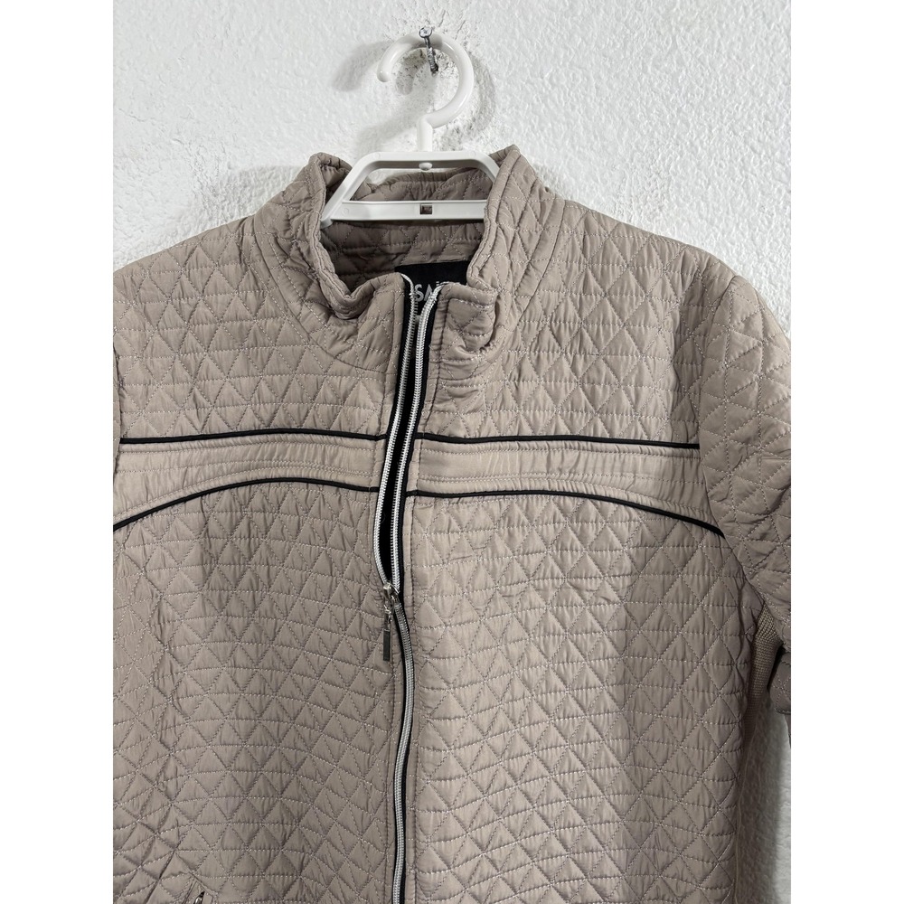 SAISKA Jacket Womens‎ XL Beige Quilted Full Zip Outdoor Lined Polyester Coat - Picture 3 of 9